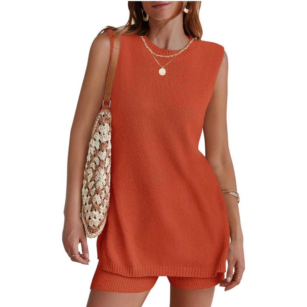 NWT Amazon matching shorts set orange